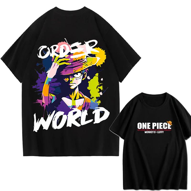 2026 New ONE PIECE Zoro Luffy Gear 5 Printed Shortsleeved Cotton Tshirt Summer Tide Pure Cotton Unisex Clothing