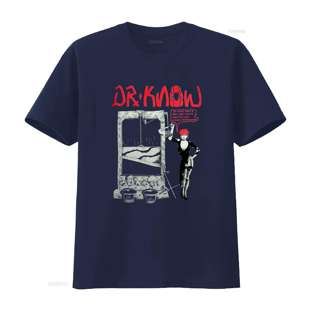 Vintage Punk Dr Know Guillotine Redhead Girl Print Streetwear Casual T Shirt Vintage Washed Streetwear Homme Soft Comfortable