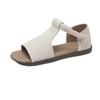 Flat Sandals Women Summer New One Strap Velcro Open Toe Sandals
