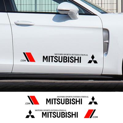 2 szt. Naklejki na bok drzwi z logo samochodu Wodoodporne Naklejki na karoserię Do Mitsubishi Asx Lancer Pajero 4 Outlander 3 Xl l200 EX10 X Colt Pajero