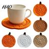 Condensation Absorbent Coasters Handmade Pumpkin Crochet for Mugs Bowls, Heat Resistant Yarn Halloween Kitchen Accessories Drink Mats Autumn