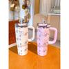 Large Capacity Thermos Cup for Women, Office Coffee Cup, Ice Cup, Straw Water Cup, Giant High-Value Cup