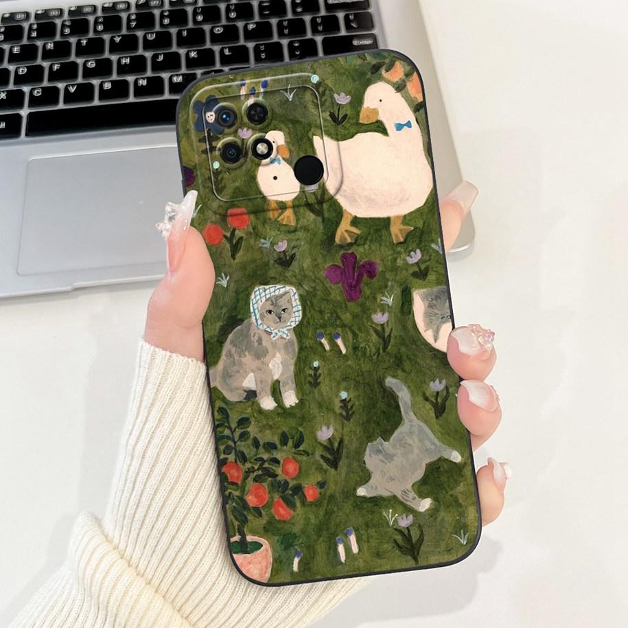 For Xiaomi Redmi 10C Case Cute Panda Rabbit Cartoon Matte Back Cover For Xiaomi Redmi 10 Power Shockproof Bumper Redmi10C Fundas