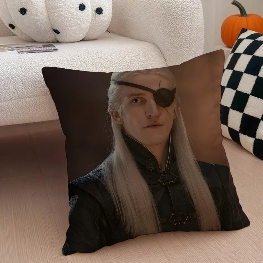 AAemond Targaryen Pillow Fantasy Cushion Cover Throw Pillow Cover Hidden Button Durable Polyester Chair Cushion