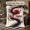 Gothic Theme Throw Blanket Custom Name Text Personalized Blanket Soft Cozy Blanket for Home Sofa Bed