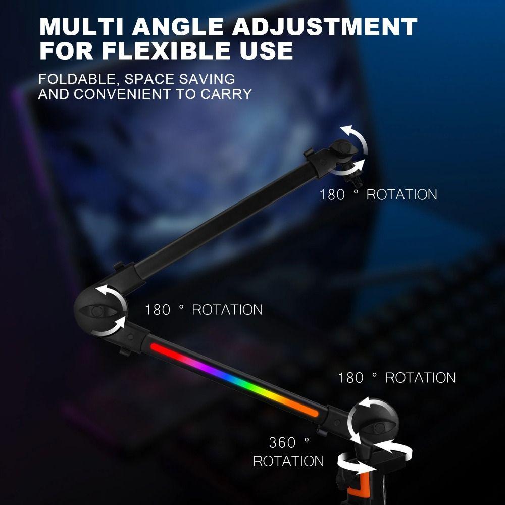 Mic Desk Mount Microphone Boom Arm Mic Stand Desk Mounted 360° Rotation Sturdy for Video Gaming Studio Audio Mic Stand