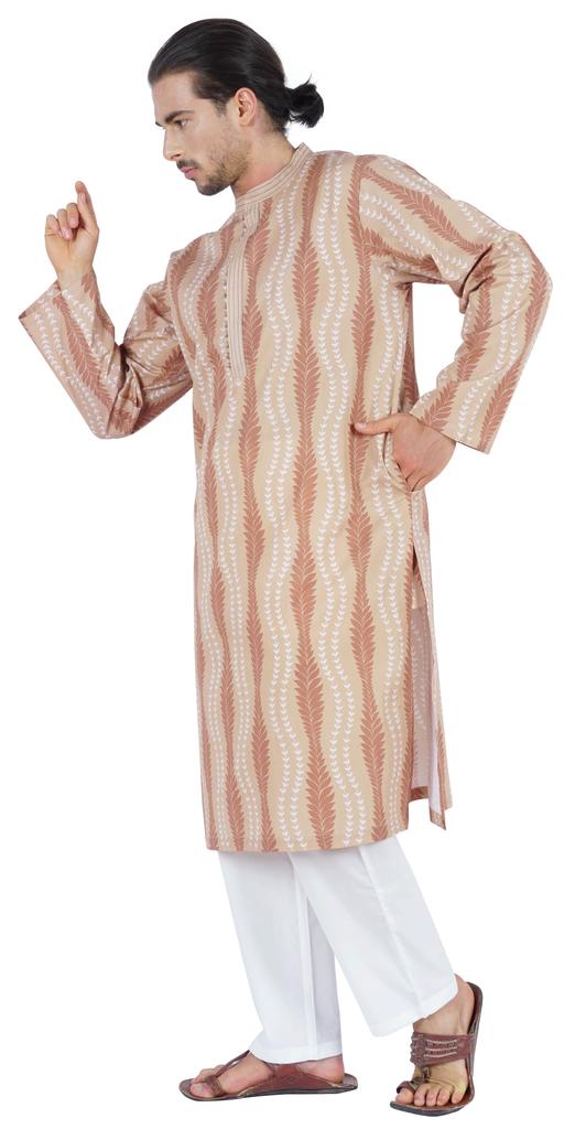 Atasi Long Sleeves Kurtas For Men  S Mandarin Collar Neck Wear Traditional