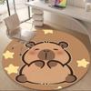 1PC Capybara Office Round Area Rug, Indoor Mat Suitable For Office, Under Office Chairs Bedroom Living Room Home Decor, Room Deco 078