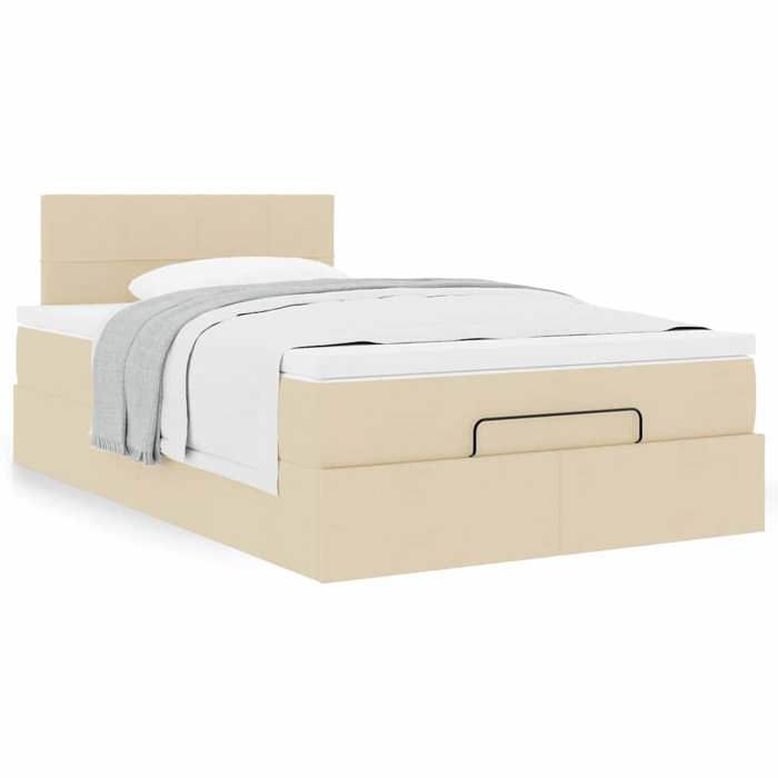Maison Exclusive - Cadre de lit ottoman avec matelas crème 120x200cm tissu
