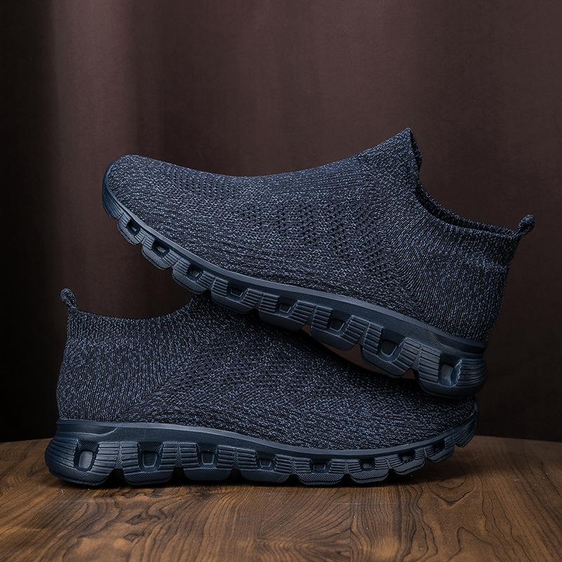New couple high-top socks shoes lightweight fly-woven casual sports shoes for men and women