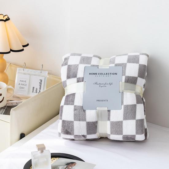 Coperta Plaid Design a Scacchiera Antifreddo Poliestere Camera da Letto Letto Inverno Calda Coperta in Flanella
