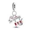 Brand New Food Fruit Dessert Charm Bead Components Compatible With Pendant Bead Component Authentic Original Bracelets Copper Metal Cake Strawberry
