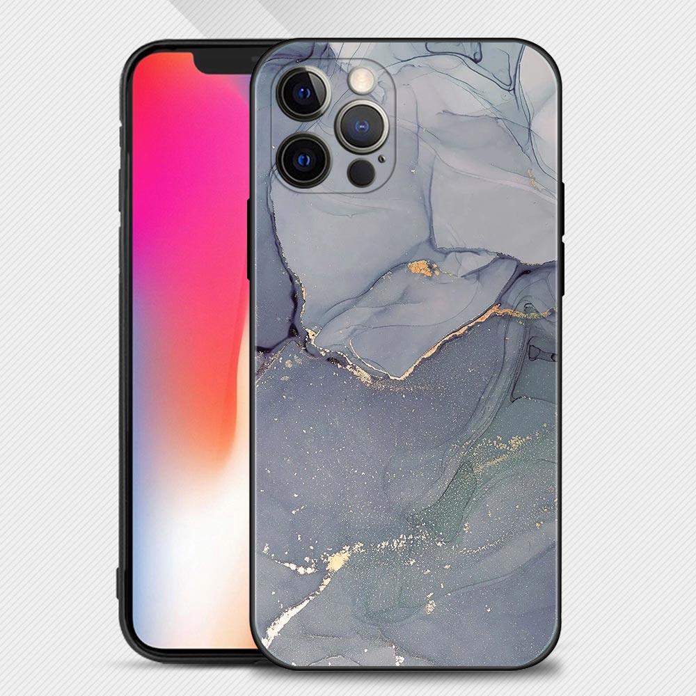 Marble Art Fashion Phone Case For Apple iPhone 18 11 13 12 Pro Max Mini X XR XS Max 6 6S 7 8 Plus 5 5S SE(2020) Silicone Cover