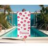 Lippen Strandtuch Mehrere Größen Digitaldruck Rosa Liebhaber Kuss Design Polyester Poolparty Spaß