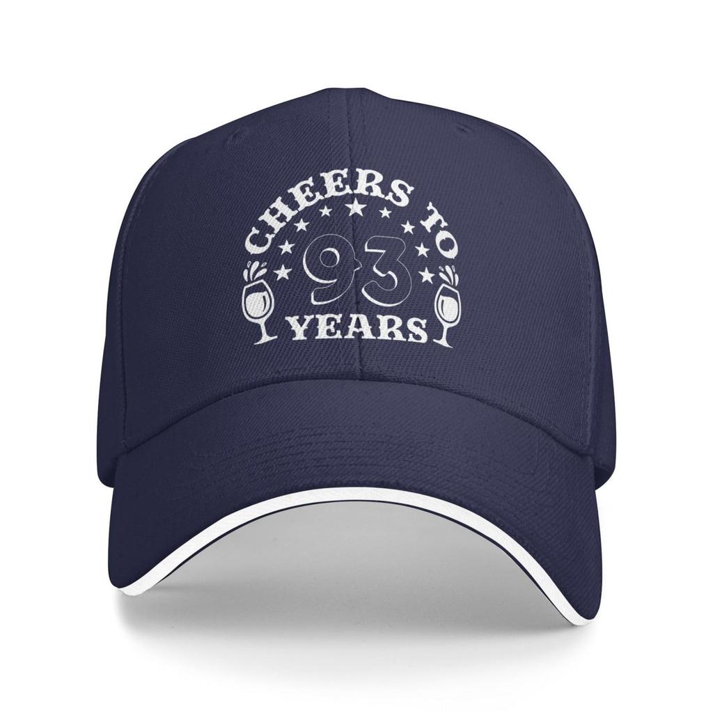 Cheers To Birthday 93 Years Birthday Sandwich Cap Funny Baseball Cap for Men Women