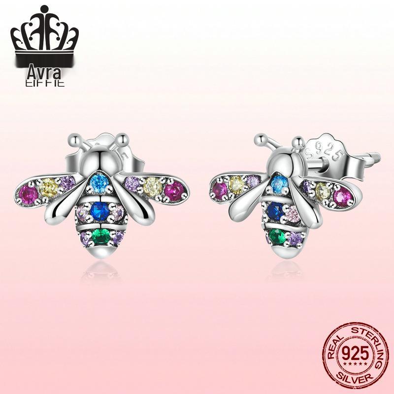 Everlove Glittrande Spindelörhängen i Sterlingsilver med Färgade Zirkoner