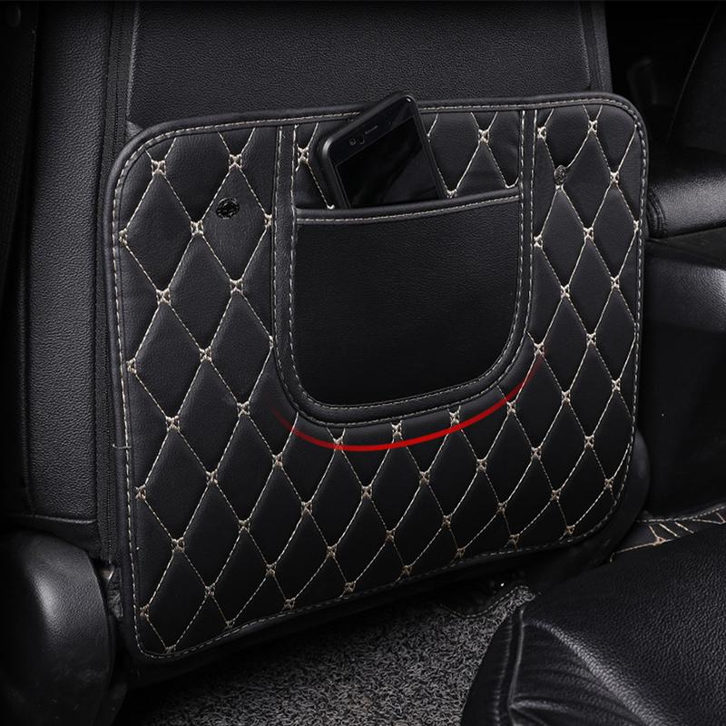 2025 New PU Leather Car Seat Back Protector Cover Mat for Kids Kick Clean Anti Dirt Mud Protection