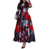 Spring And Summer New European And American Women'S Clothing Waist Dress A-Word Pendulum Digital Printing Dress