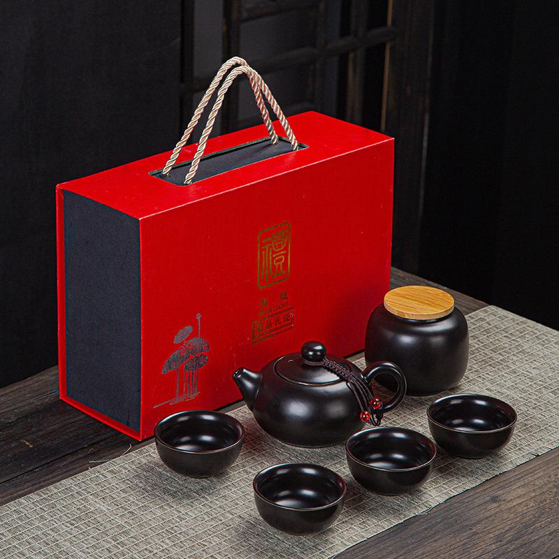 Portable Bag, Travel Kung Fu Tea Set, Ceramic Xishi Pot, One Pot, Two Cups, Four Cups Set, Creative Gift Souvenir