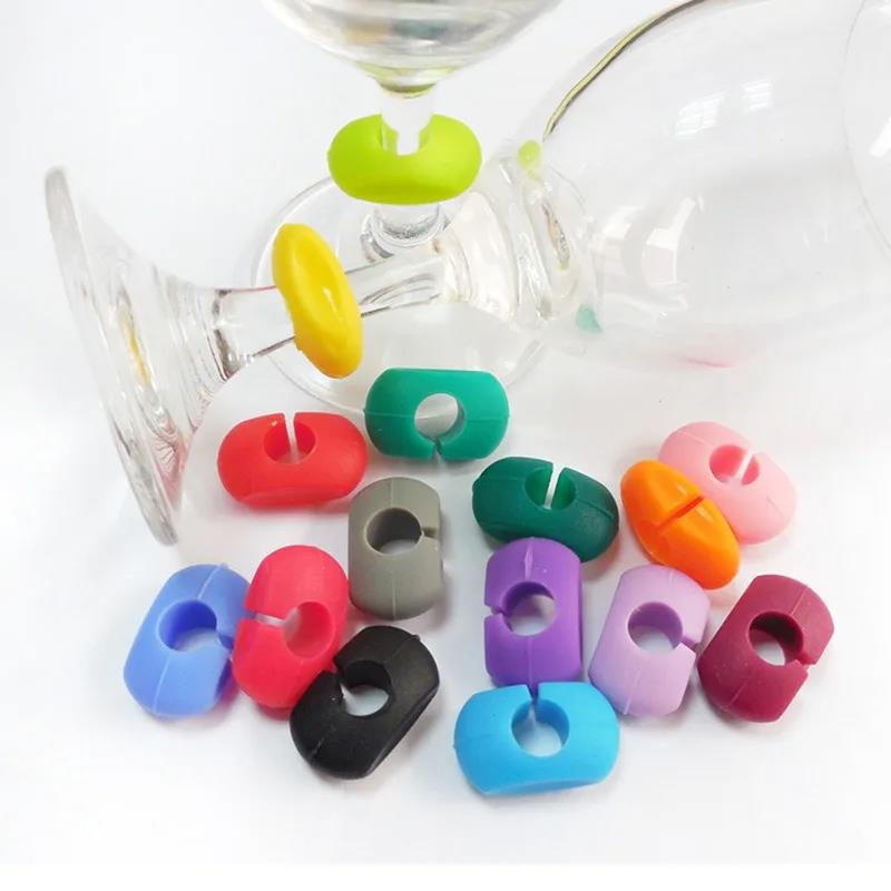 Popular Silicone Red Wine Glass Marker Charm Drinking Identification Cup Labels Tag Signs Party Supplies