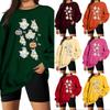 Women's Comfortable Casual Sweatshirt with Long Sleeve, Round Neck, Loose Fit, Small Halloween Print and Color Options