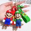 Porte-clés Super Mario Mario Bros Luigi Toad Yoshi Bowser Figurine d'action Modèle Accessoires PVC Poupée de Sac Cartoon Pendentif Jouets Cadeau
