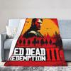 RDR Video Game Flannel Blanket Soft Winter Throw for Bedroom Sofa Bedspread Graphic Cover for Girls Boys