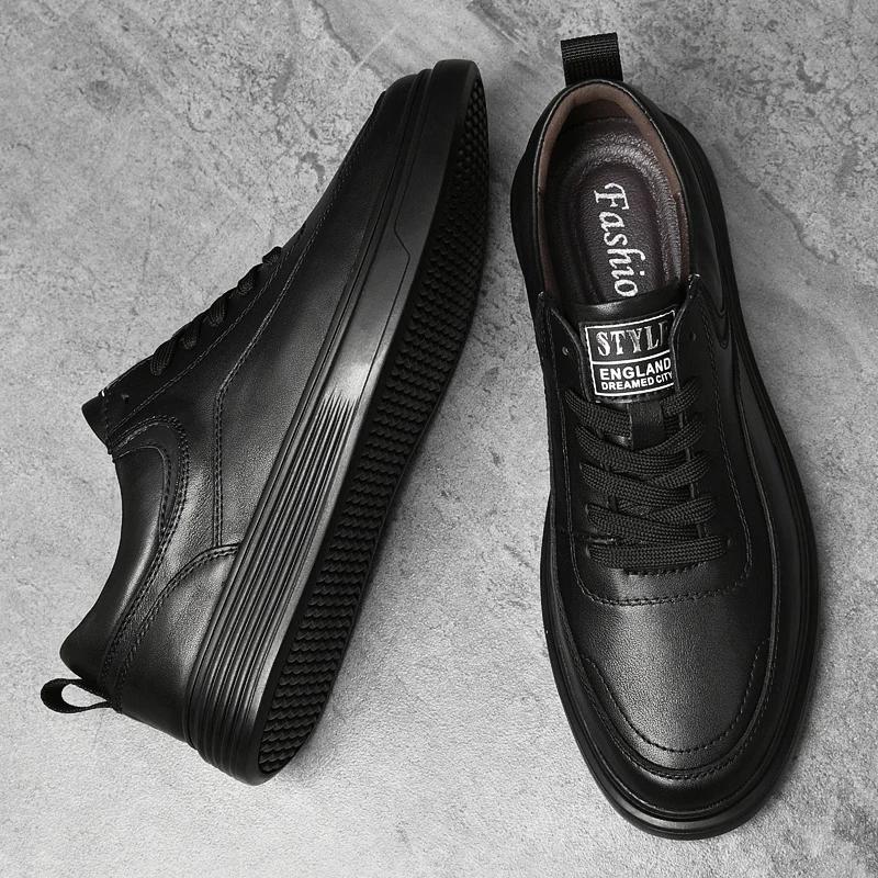 Fashion Mens Sneakers Genuine Leather Walking Men Casual Shoes Fashion Brand Male Man Sneakers Shoes for Men Designer Mens Shoes