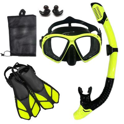 Set profesional de trei piese: aripioare de înot liber, ochelari de scufundări, snorkel