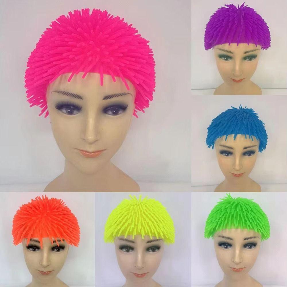 Touca de Natação Engraçada Altamente Elástica Design para Cabelo Longo Chapéu de Ouriço do Mar Acessórios de Natação