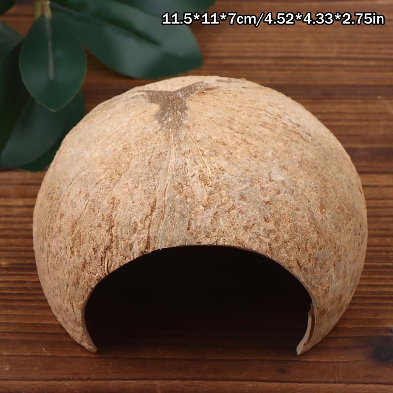 Coconut Shells Hut Reptile Hideouts Shelter Hide Breeding Hermit Ornament House Growth For Aquarium Decor