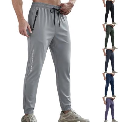 Men's Casual Pants - Men's Model With Zipped Pockets, Elastic Waist, Lightweight And Breathable Sports Pants