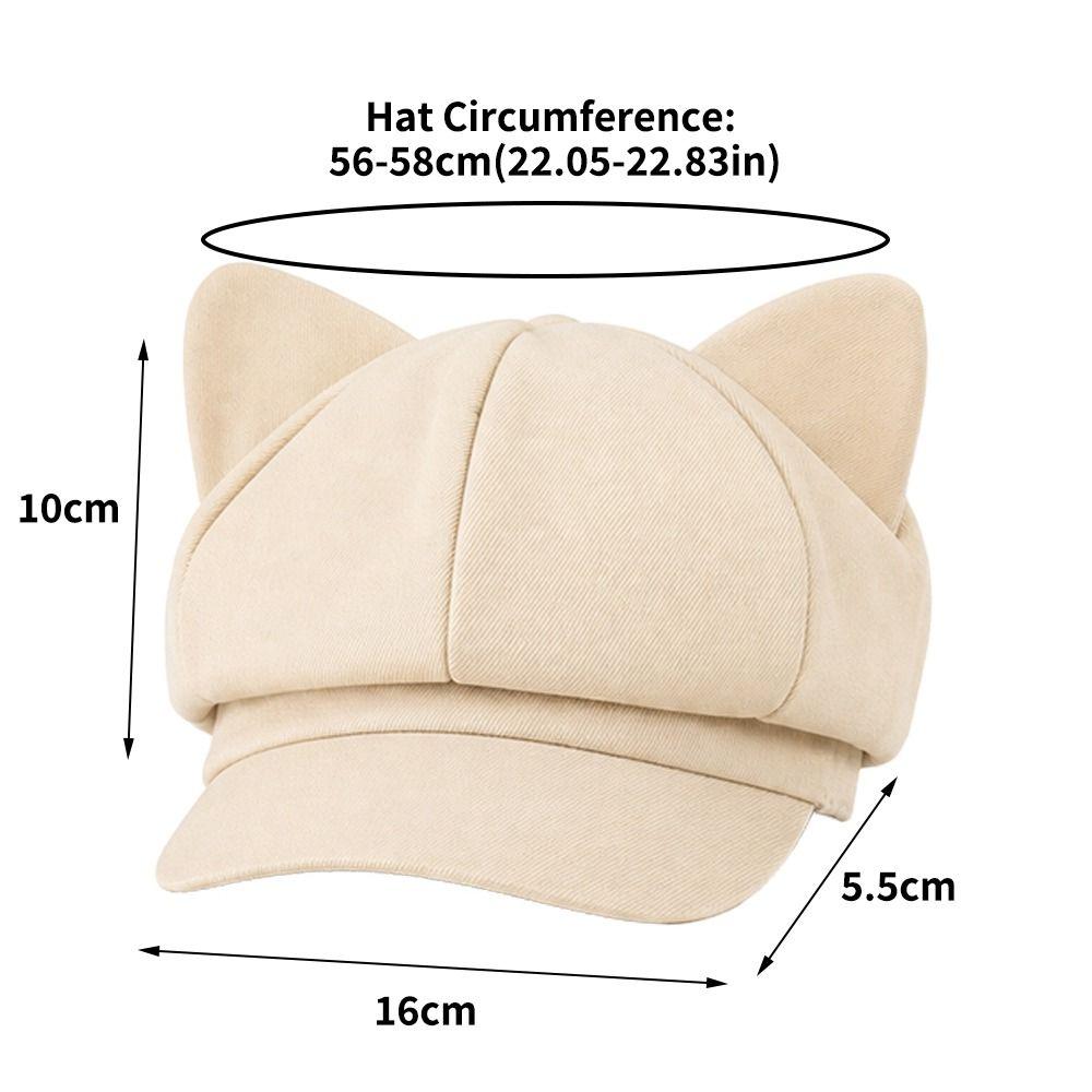 Anti-UV Cat Ear Hat Adjustable Painter Hat Fashion Newsboy Hats  For Women