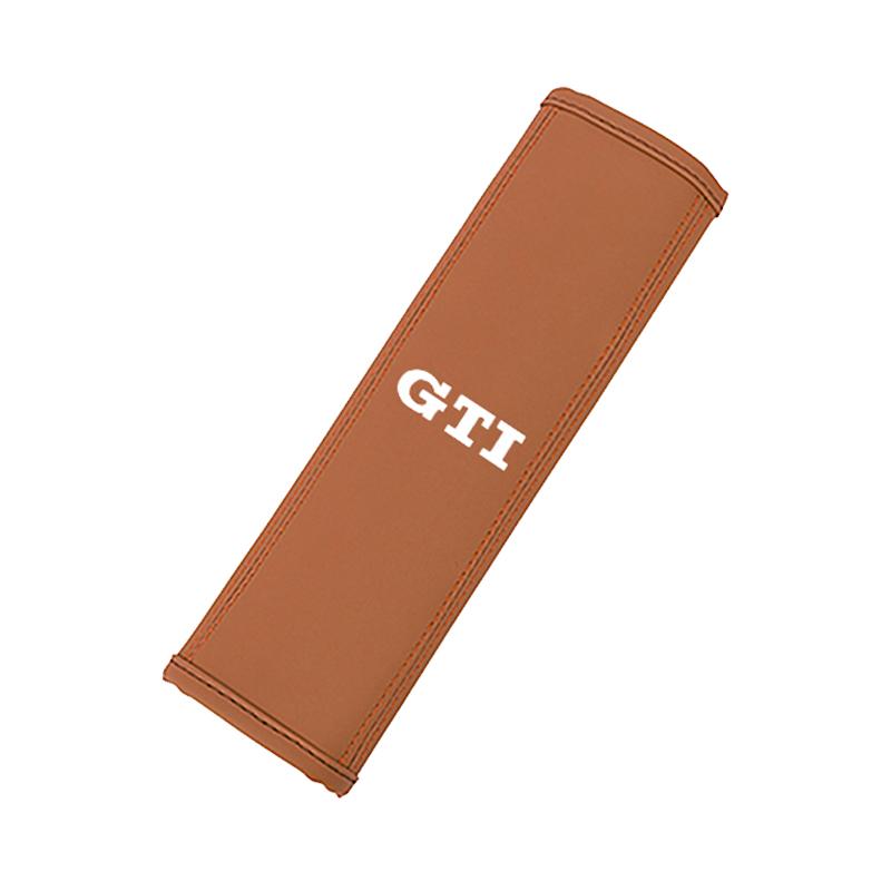 T26Car Seat Belt Cover For Volkswagen Golf Phaeton GTI Teramont Passat Car Interior Leather Safety Belt Shoulder Protector Keychain
