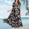 Women's Casual Loose Bohemian Floral Print Short Sleeve Dress