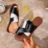 Outdoor Beach Slippers Shoes for Women 2025 Open Toe Women's Slippers Women Mixed Color Flat with Plus Size Ladies Thong Sandals