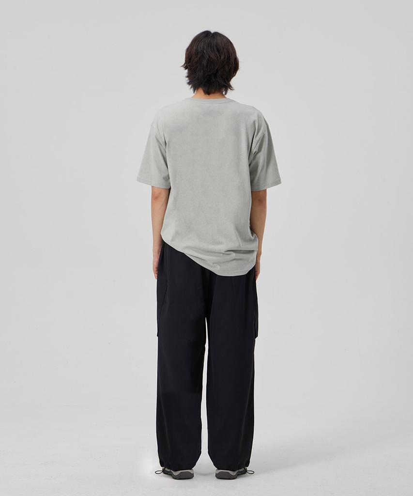 MAKEITTO Two Tuck Wide Parachute Cargo Pants_Black
