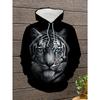 Djur Varg grafik Herr Mode 3D Tryck Utomhus Hoodie Streetwear Hoodies Med Huva Fickor Fram Design Hoodie Sweatshirt