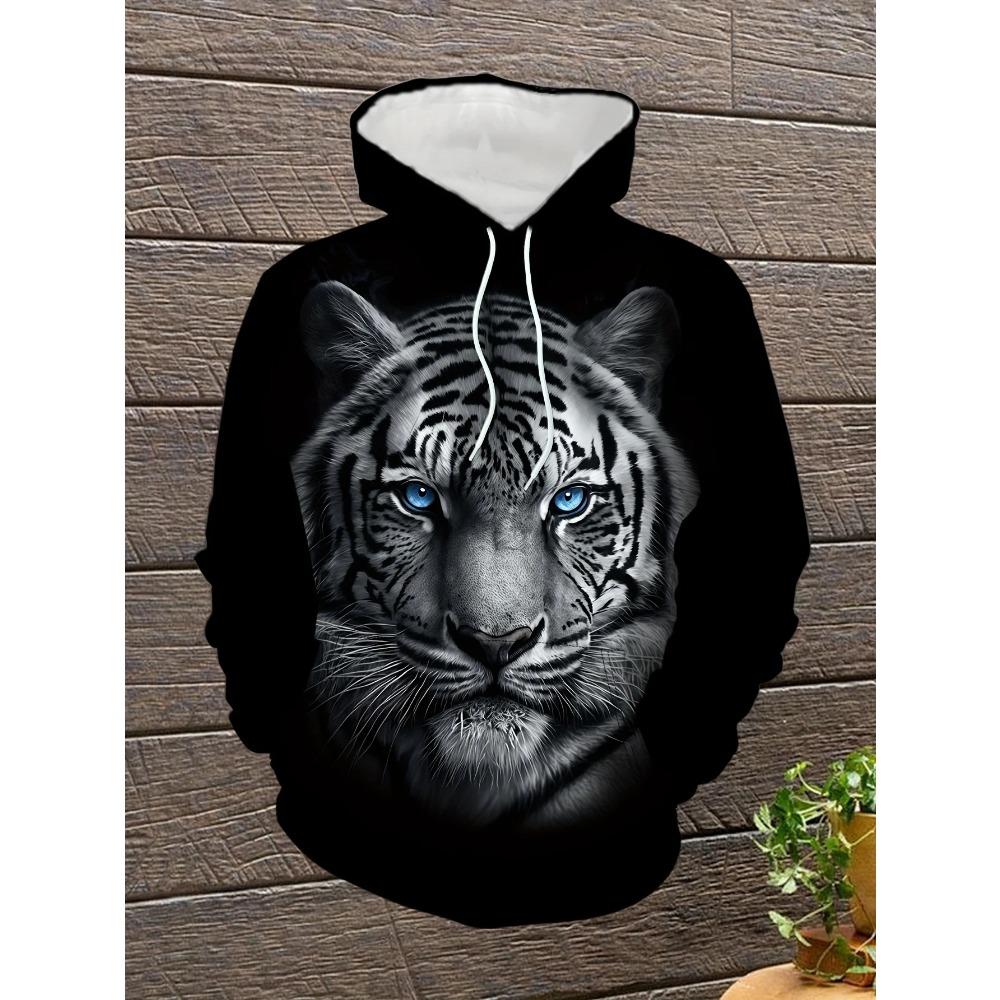 Djur Varg grafik Herr Mode 3D Tryck Utomhus Hoodie Streetwear Hoodies Med Huva Fickor Fram Design Hoodie Sweatshirt
