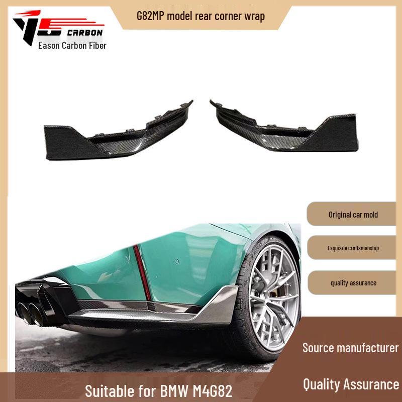 BMW M4 G82 2020-IN Style MP Lèvre Arrière en Fibre de Carbone Extensions d'Angle
