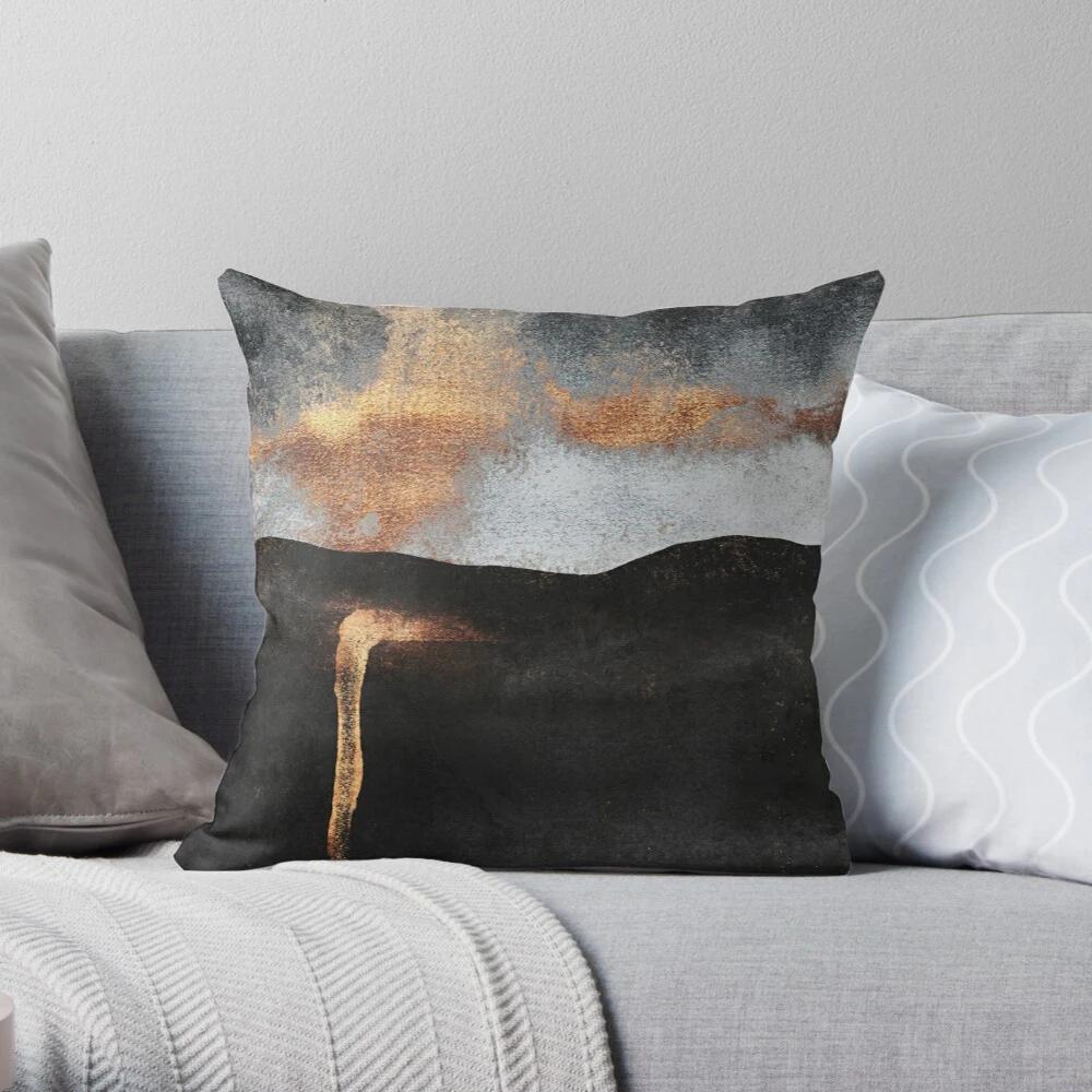 Home Decor Abstract Gold-Marbled Digital Printed Pillow Covers Pattern Cushion Cover Suitable for Sofa Bedroom Car Pillow Cover