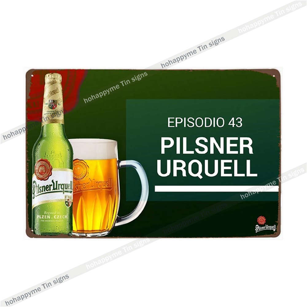 Pilsner Urquell Kovová Nástenná Umenie Plagát Belgické Pivo Značka Vintage Bar Mužská Jaskyňa Klub Plechová Maľba Dekorácia Doska Dekorácia 20x30cm