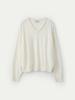 UMARMUNG Extra Fine Merino Wool V Neck Pullover_Ivory