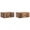 Wall Mounted Nightstand 2 Pcs Reclaimed Wood Look 49 X 34.5 X 20 Cm