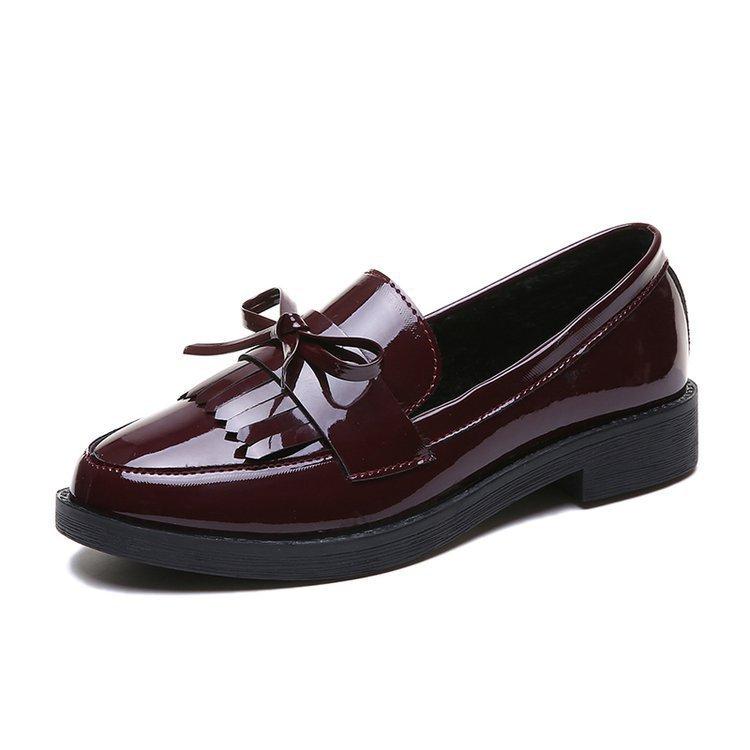 Coarse Heel Foreign Trade Large Size Single Shoes Women's 2025 Spring and Autumn New Women's Shoes Bow Small Leather Shoes Student Loafers Women