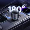 Car Charger with Retractable USB-C iPhone Lightning Cables 60W - Black