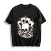 Dark Retro Skull Poker Print Trendy Casual Short Sleeve Top Pure Cotton T-shirt