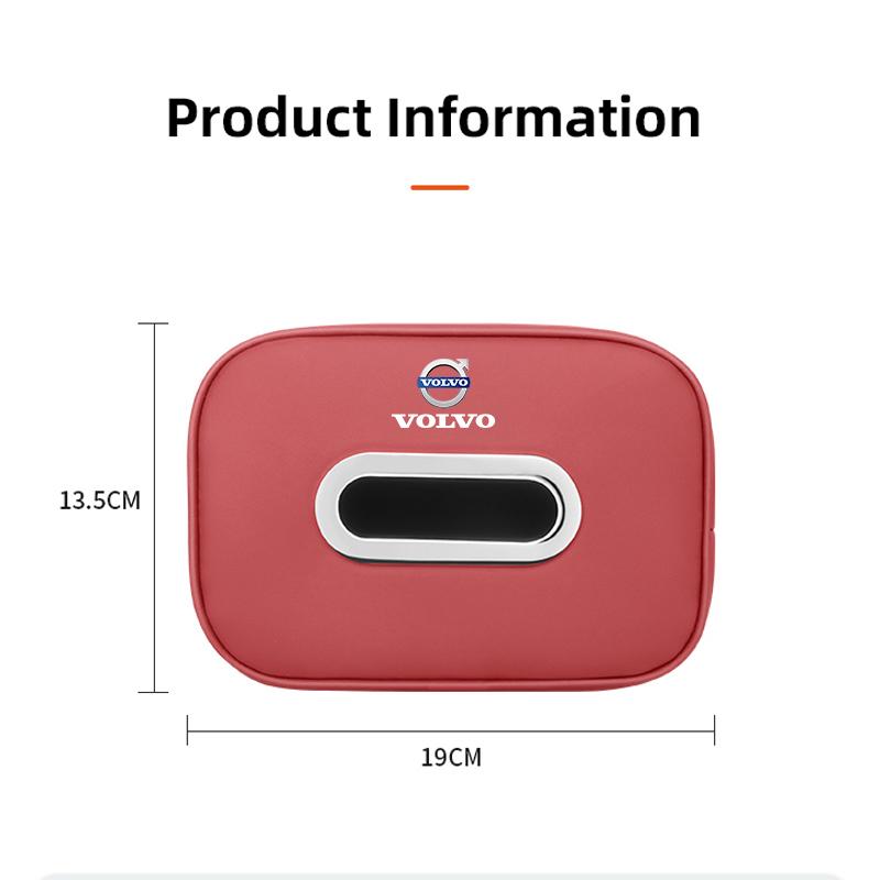 Rxply2 Microfiber Car Tissue Bag Hanging Vehicle Napkin Box For Volvo XC60 XC90 XC40 V60 V40 XC70 V50 S60 V70 S90 AWD S80 V90 EX30 ES90