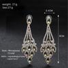 Anniversary Bling Bling Multicolor Water Drop Wedding Party Fine Jewelry Women Long Dangle Earrings AVE