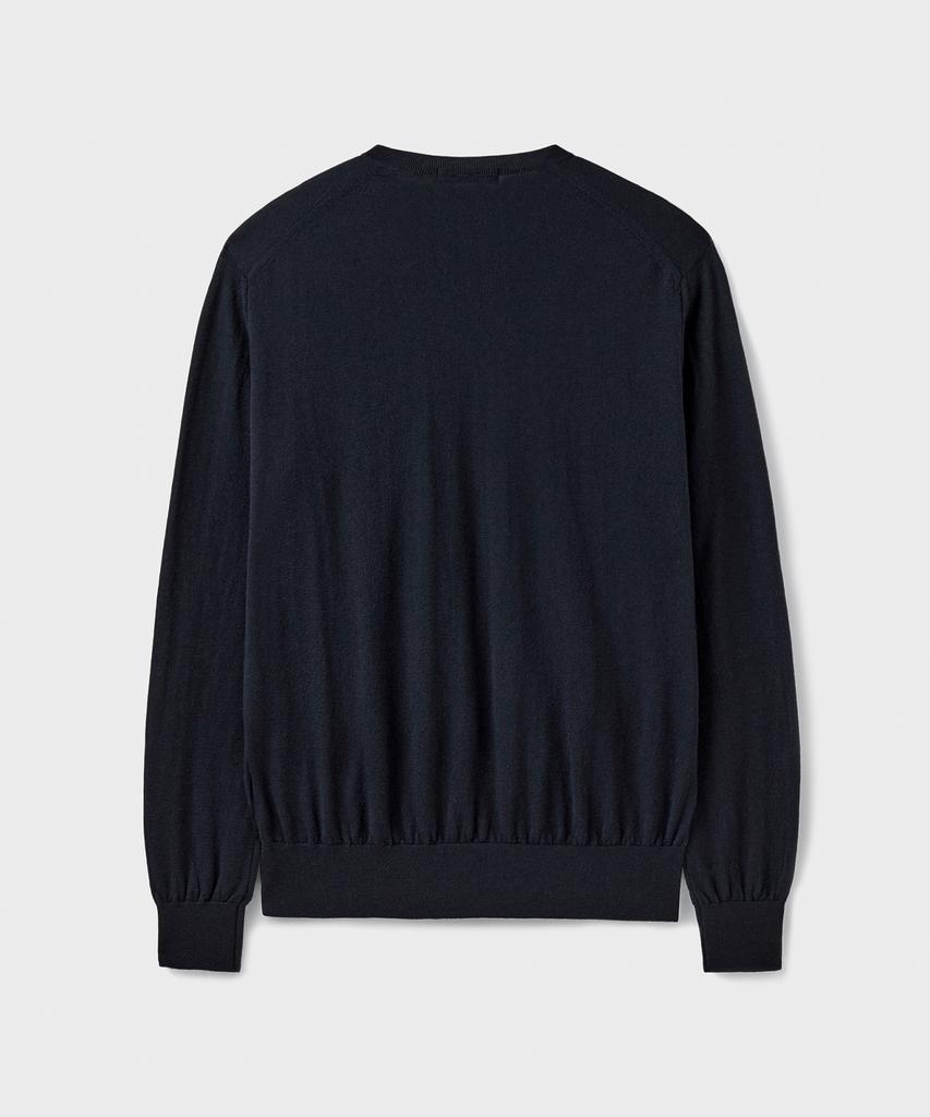 Beulaendideu [Superior] Essential Superfine V-Neck Knit [Dark Navy]